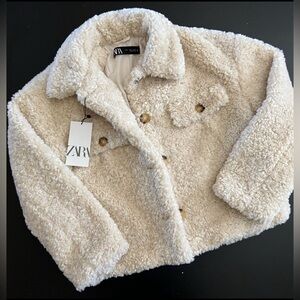 Zara Beige Sherpa Coat